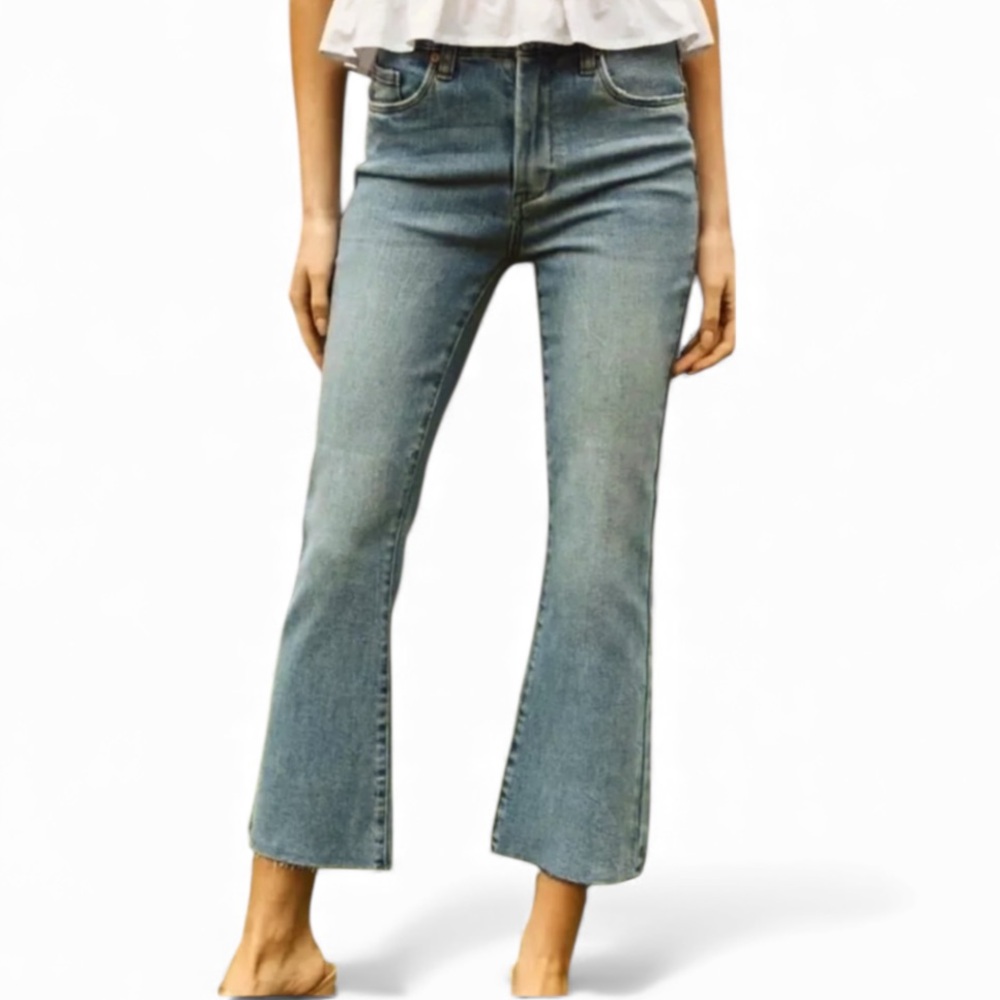 Blank NYC Womens 28 x25 The Varick Kick Flare Denim Medium Wash Blue Jeans  569™